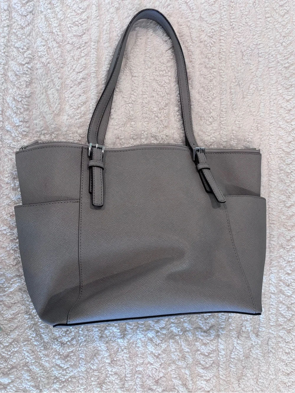Michael Kors Taupe Saffiano Shoulder Tote